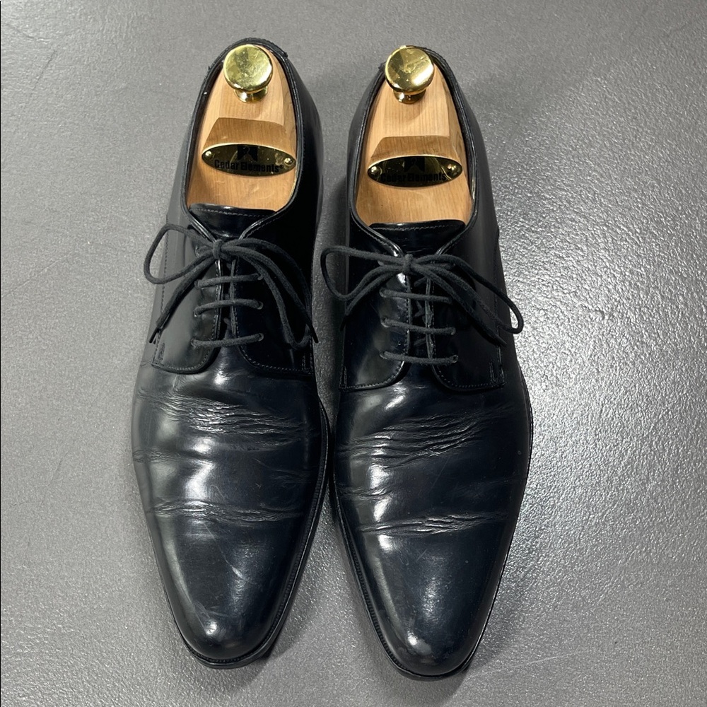 Dolce & Gabbana Mens Black Leather Lace-Up Oxfords Dress Shoes Size 6.5